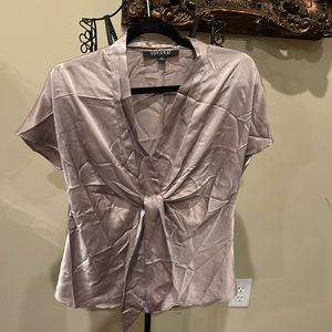 Vero Moda Taupe Tie-Front Satin Blouse